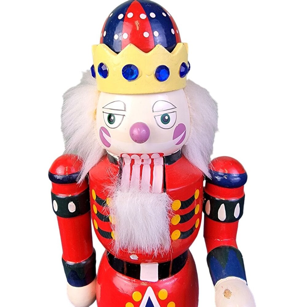 Colorful King Vintage 12 Inch Nutcracker Christmas Home Decor Holiday Jewel Blue